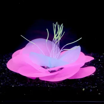 Small fish tank simulation aquatic flower decoration plastic luminous ornaments aquarium landscape
