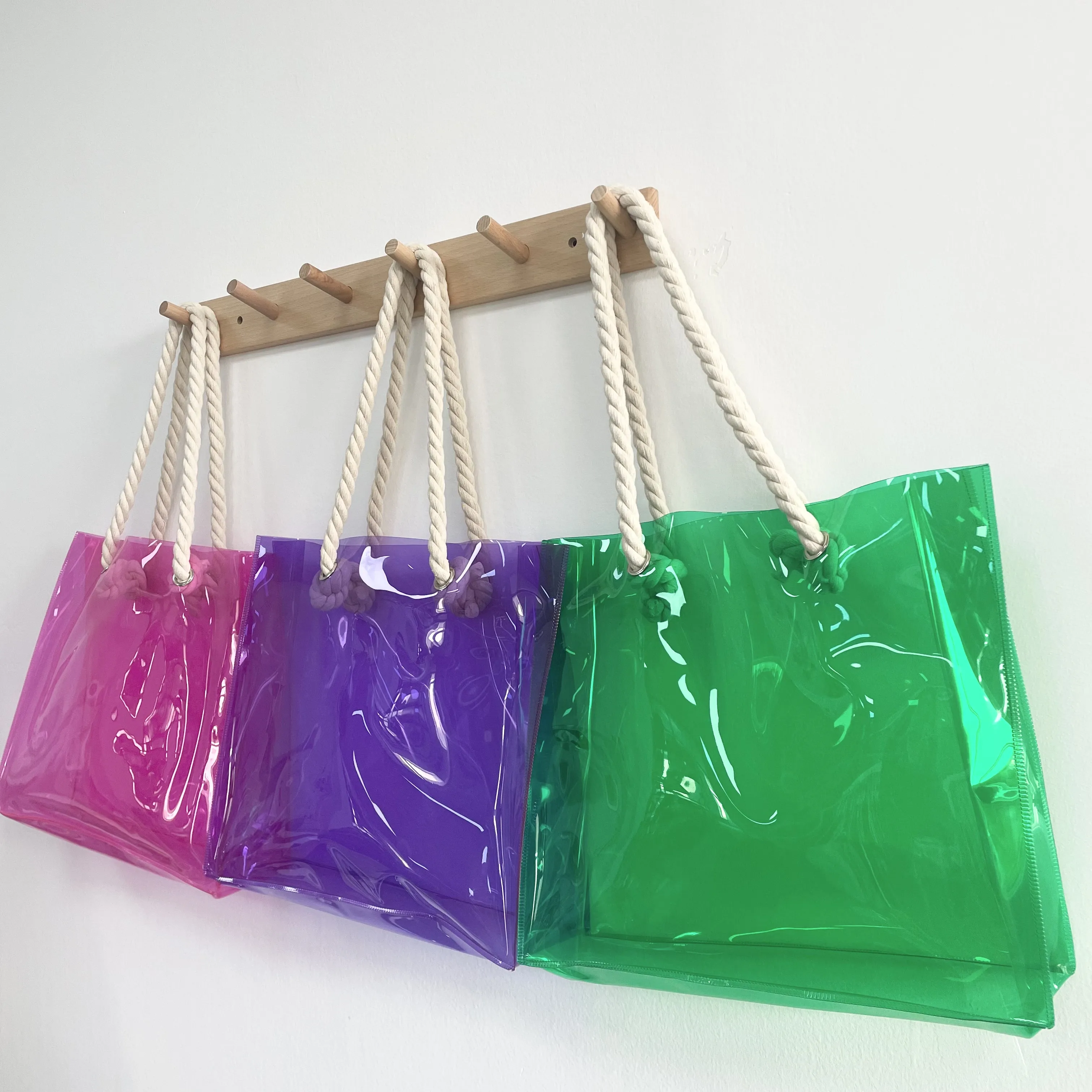 Personalized Neon Transparent Tote Bag Bridesmaid 