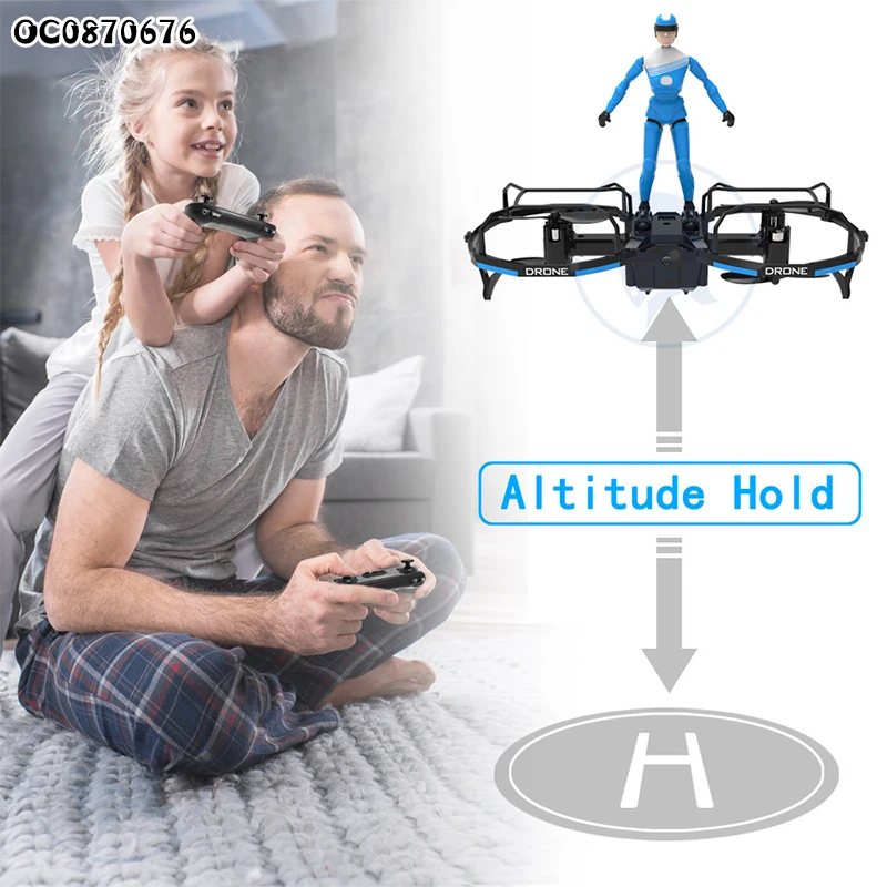 2in1 2.4G Remote Control Parachute Flying Toys Mini Rc Quadcopter Drone Kit
