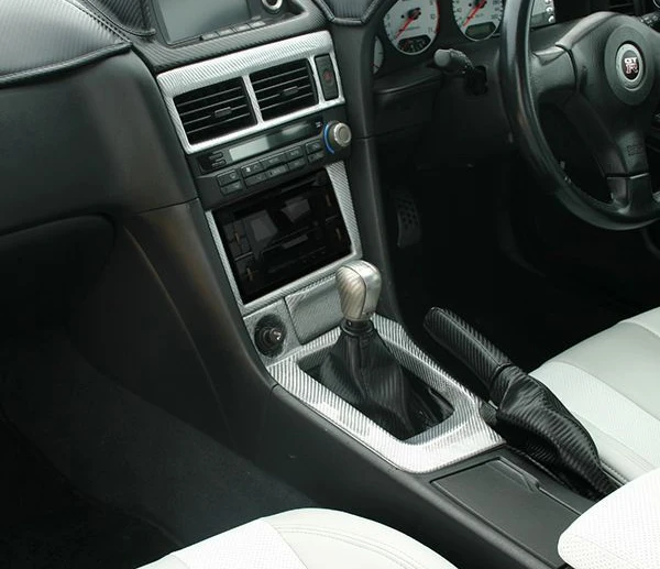 Carbon Fiber Gear Surround & Ashtray Stick on Type for Nissan R34 GTR