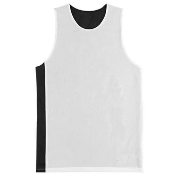 Mens basketball vest, white and black basketball tank top ,Reversible basketball singlet
