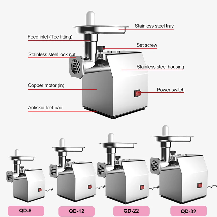 QDMECH Intelligence Table Top 32 Tk M22 Meat Mincer With High Quality
