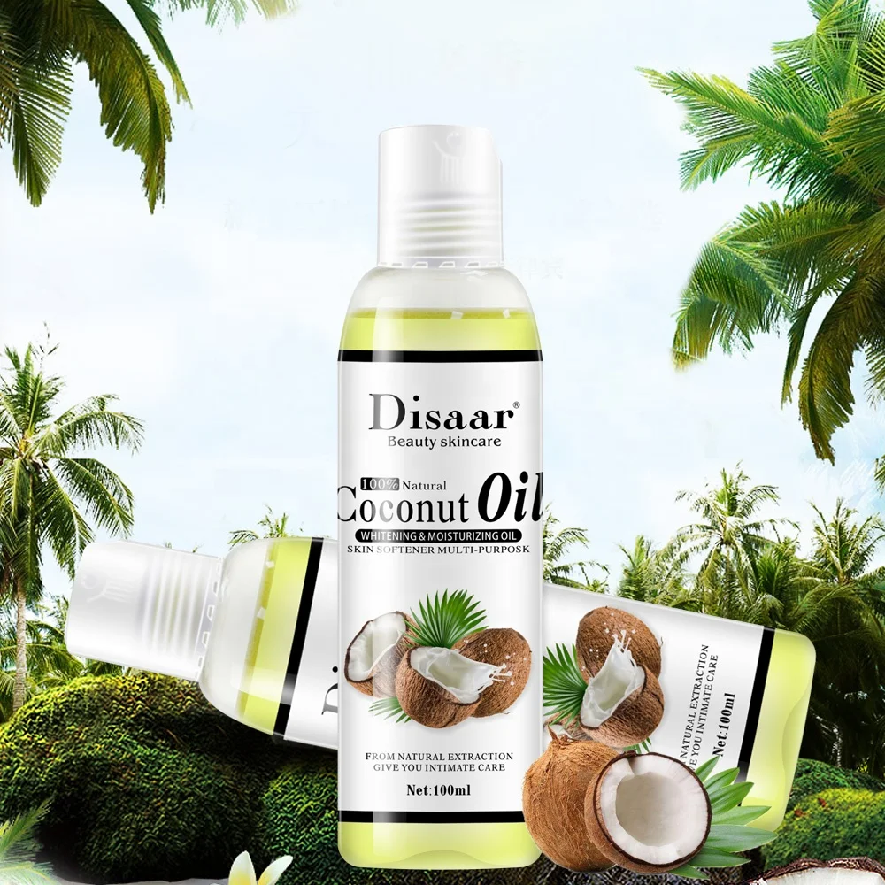 Disaar-aceite de masaje para el cuidado corporal, aceite de coco hidratante  100% Natural puro para todo tipo de piel