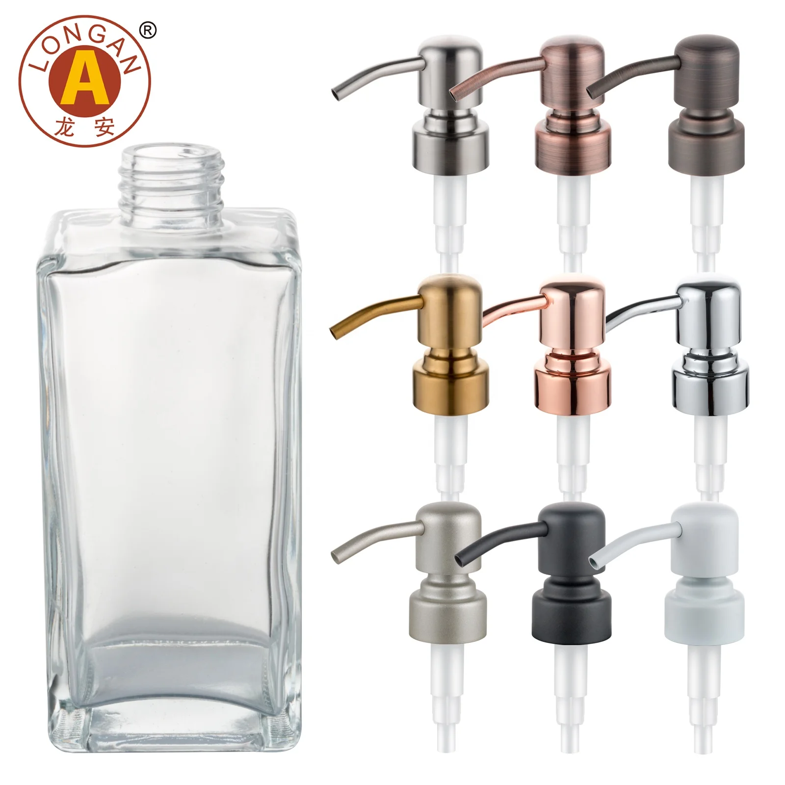 OEM Factory Accepts Frosted Clear Glass Soap Foam Pump Bottles Empty Cap and Bamboo Sealed Bottles with Pump Sprayer