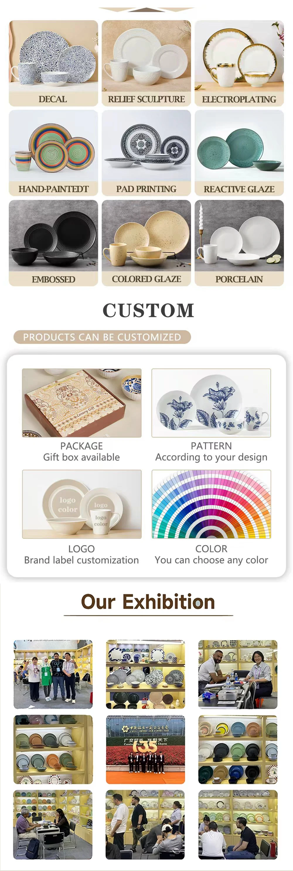 product modern 8 inch 10 inch pizza porcelain glazed plates party tableware hotel restaurant home use dishwasher microwave safe-6