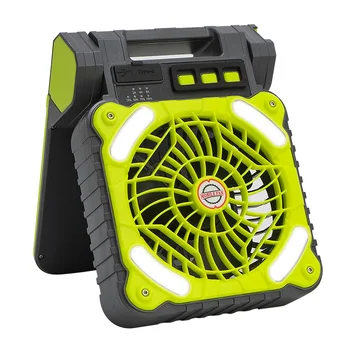 2024 New 5200mah Outdoor Camping Solar Fans Mobile Power Led Light Rechargeable Portable Fan