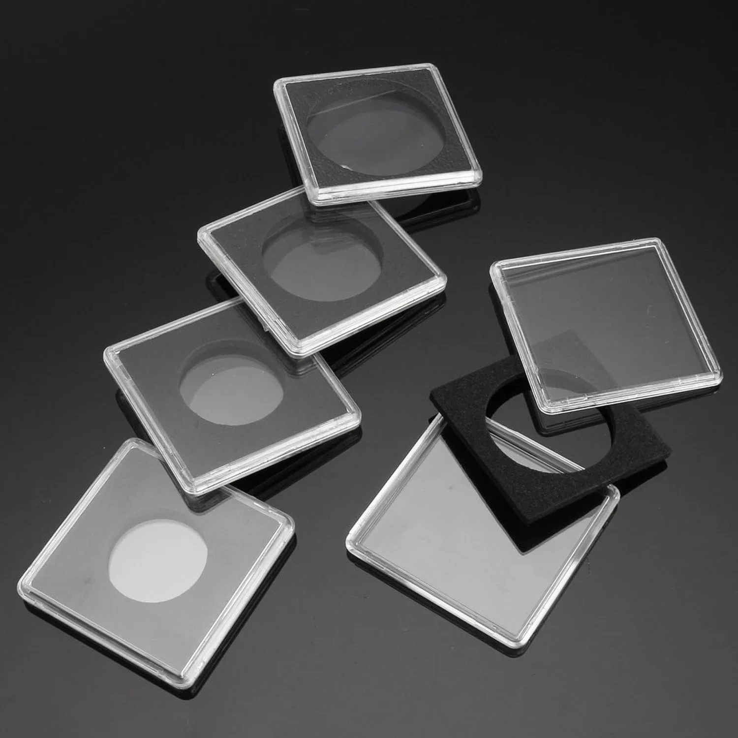 투명 플라스틱 코인 스냅 홀더, 실버 달러 보관 케이스, 20/25/30/35/40mm 정사각형 디스플레이용 코인 캡슐