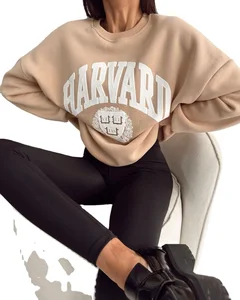 European and American Women's Casual Fashion Print Thickened Long Sleeved Sweater Vintage Style Top for Summer Cross-Border New