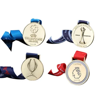 Wholesale Cheap Gold Award replica Metal Sports Award Football Soccer Medals champions medal premier medal