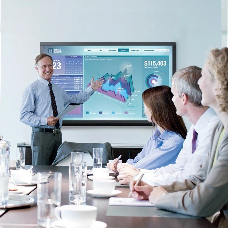 KINGONE OEM ODM 4K LCD Display 65 75 86 100 110 Inch TV Interactive Flat Panel Digital Whiteboard Touch Screen Smart Board