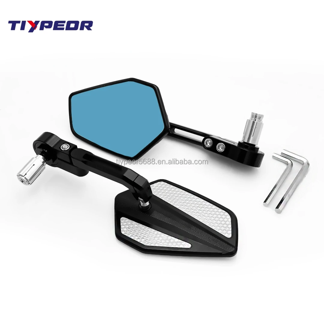 product tiypeor universal handle mirror cnc blue glass anti glare multi angle adjustable rearview mirror large field of view-6