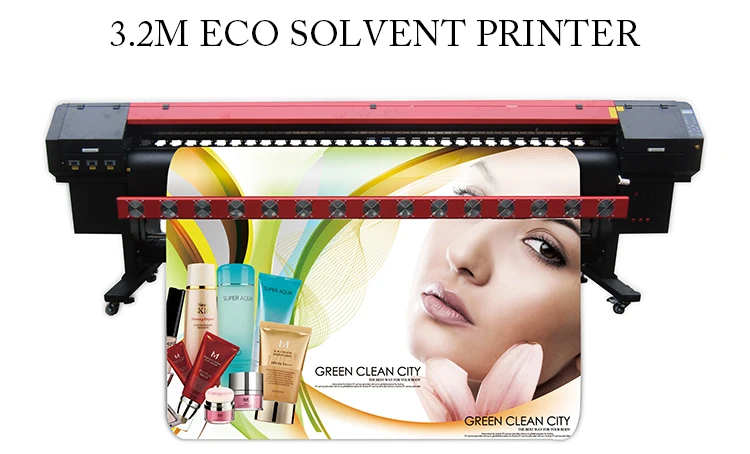 工厂拥有的I3200 4头320厘米生态溶剂喷墨打印机，配有DX11理光L805打印头3.2米柔性横幅印刷机