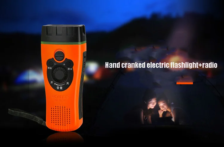 Emergency Tools Emergency Usage dynamo Hand Crank Flashlight Radio Kinetic Energy Conversion Radio With Flashlight