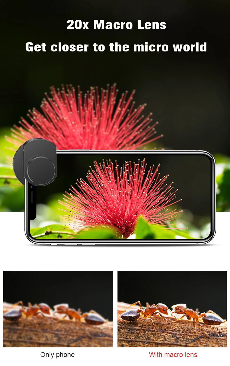 Mobile Phone Wide Angle Telephoto Macro Lens 180 Fisheye Lens 4in1 Cell Phone Accessories for Photography