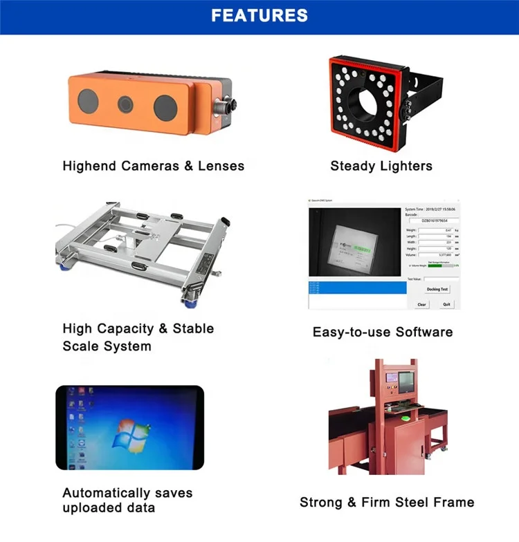 Warehouse Logistic Large Size Cubiscan Parcel Scanning Dimensioning Weighing Machine DWS System