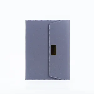 2026 Hot selling Leather-bound Stylish Durable Notebook Purple Sleek Portable Notebook Gold-accent Modern Compact Notebook