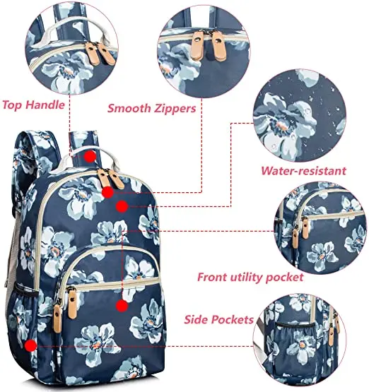 Leaper Water-Resistant Floral School Backpack - Girls  display picture 1