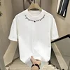 White lettered neckline