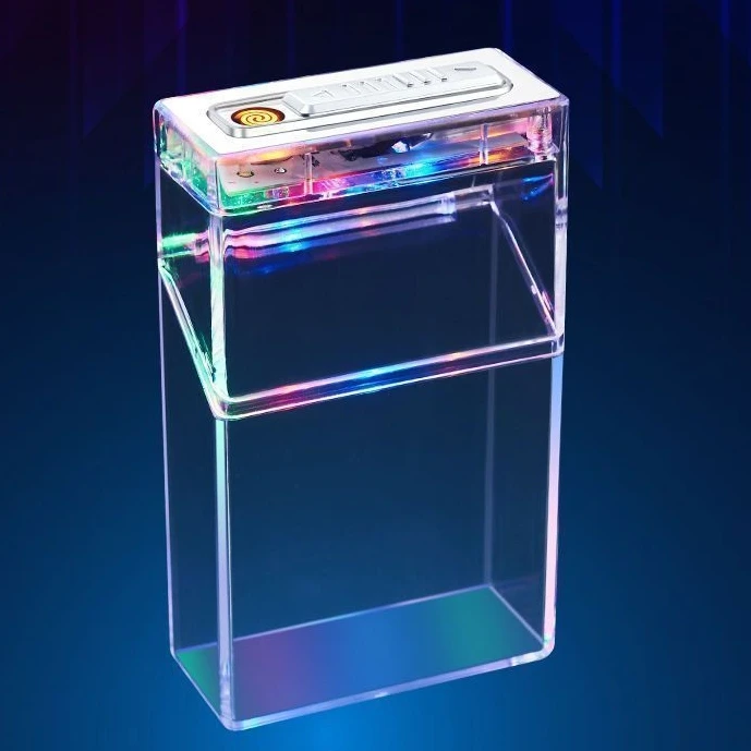 Yageli  Custom Transparent Rechargeable Electric Lighter Cigarette Acrylic Case