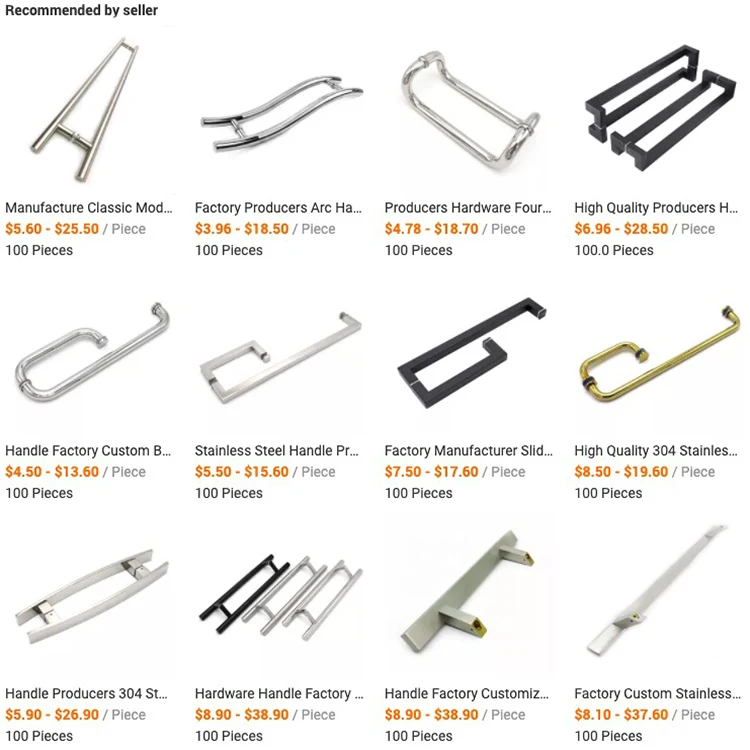 Entrance Long Main Modern Stainless Steel Double Round Lever Custom Luxury Push Pull Sliding  Wooden Glass Door Handle OEM/ODM