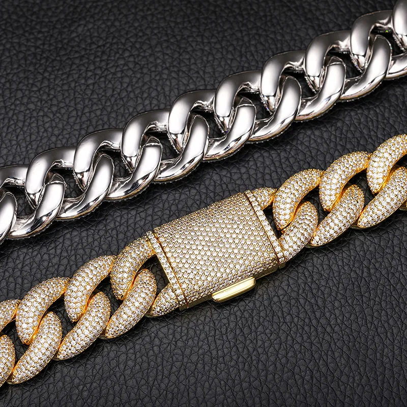Iced 20mm Bubble Cuban Link Chains Necklace with Zircons
