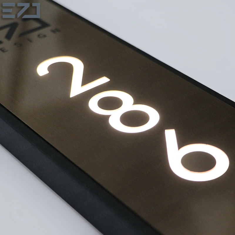 EZD светящиеся цифры Роскошная Строительная комната дорожная дверь указатель номера жилой квартиры