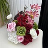 Boule de fleurs rose/vert/bordeaux 30cm