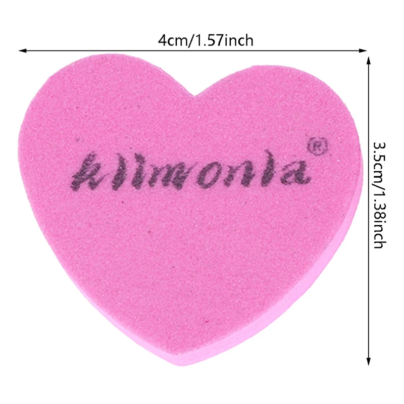 New Design Heart Shaped Mini Nail File Sanding Block Buffer Nail Art