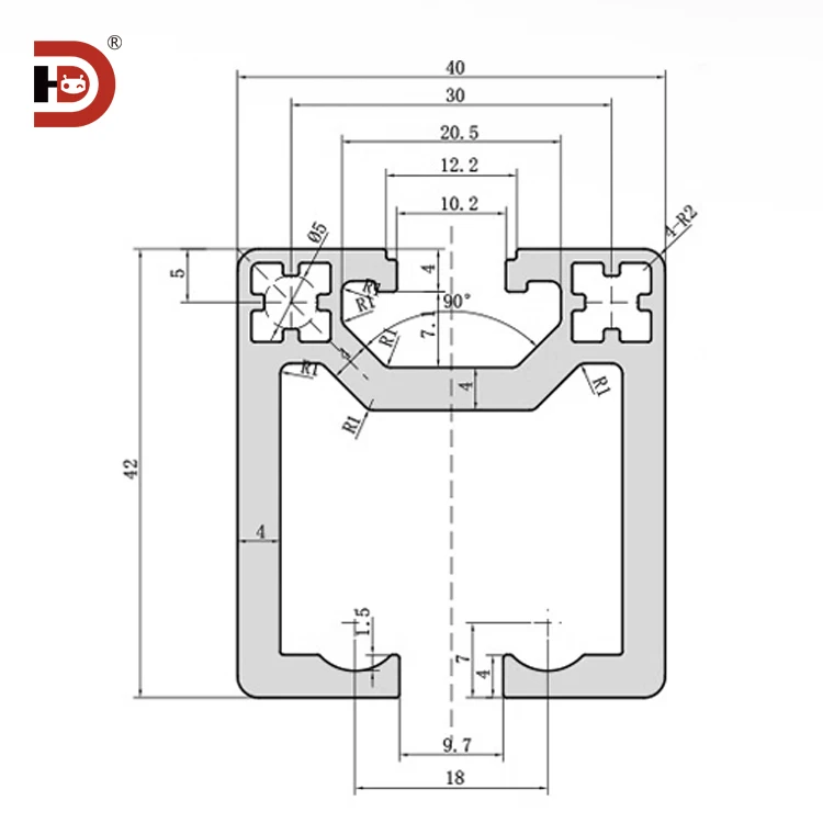 product 4040 industrial extruded aluminum profile suspension rail and slide rail 4042 heavy duty automation equipment fence-3