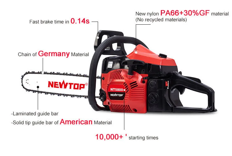 Gaspoweredchainsaw 20 Inch Gas Chain Saw 58 Cc Cordless Handheld