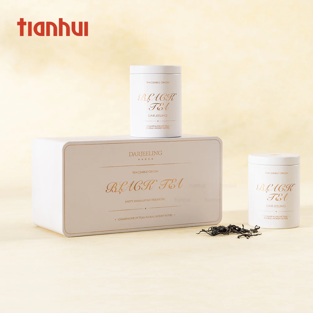 Tarros metálicos redondos mini Tianhui para envasado de té suelto, matcha y especias