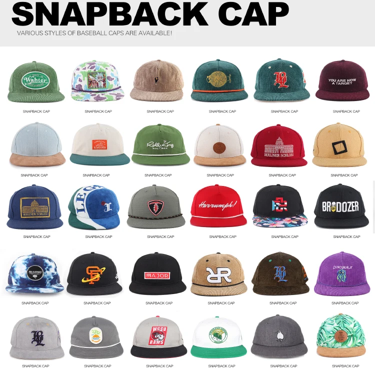 Make Your Own 6 Panel Corduroy 3d Embroidery Logo Snapback Hats Caps ...