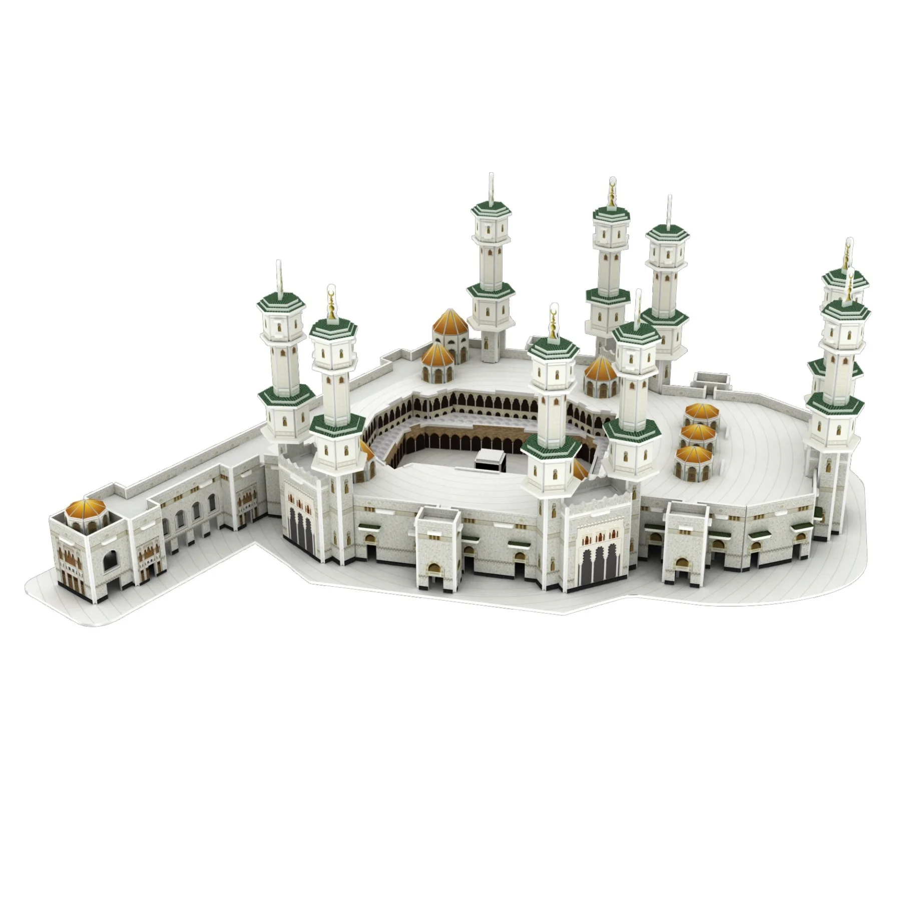 World Famous Architecture the Great Mosque of Mecca Masjid Al-Haram 3D Paper Puzzle Home Decor DIY Assemble Paper Model Toy