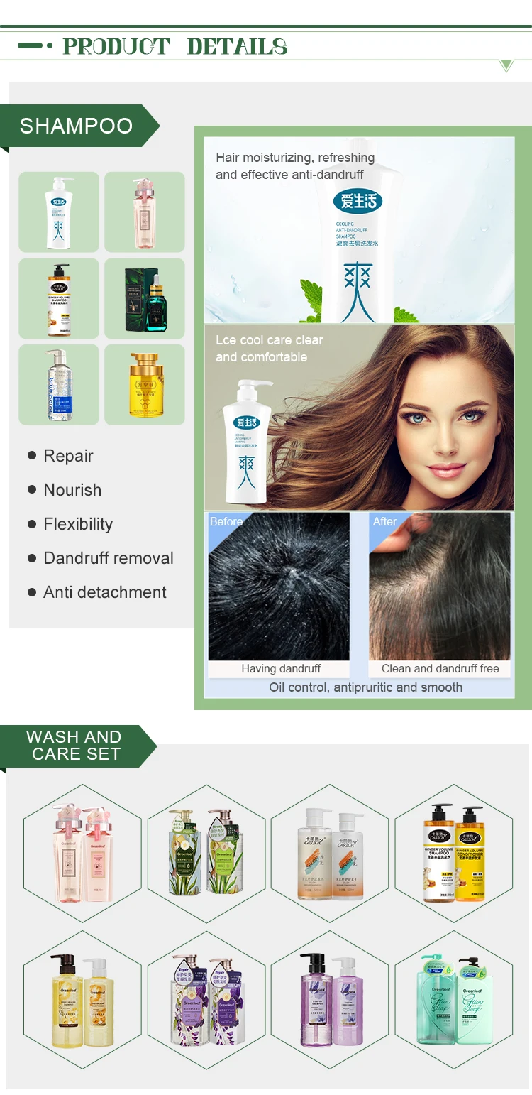 High Quality Natural Organic Anti Dandruff Hair Anti-Loss Shampoo Anti Itch Dandruff Hair Care Shampoo manufacture