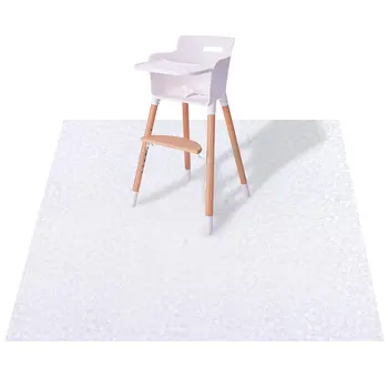 Plastic Splat Mat for Baby, Easy Cleaning Vinyl Floor Mat , Waterproof High Chair Floor Protector Feeding Floor Cover