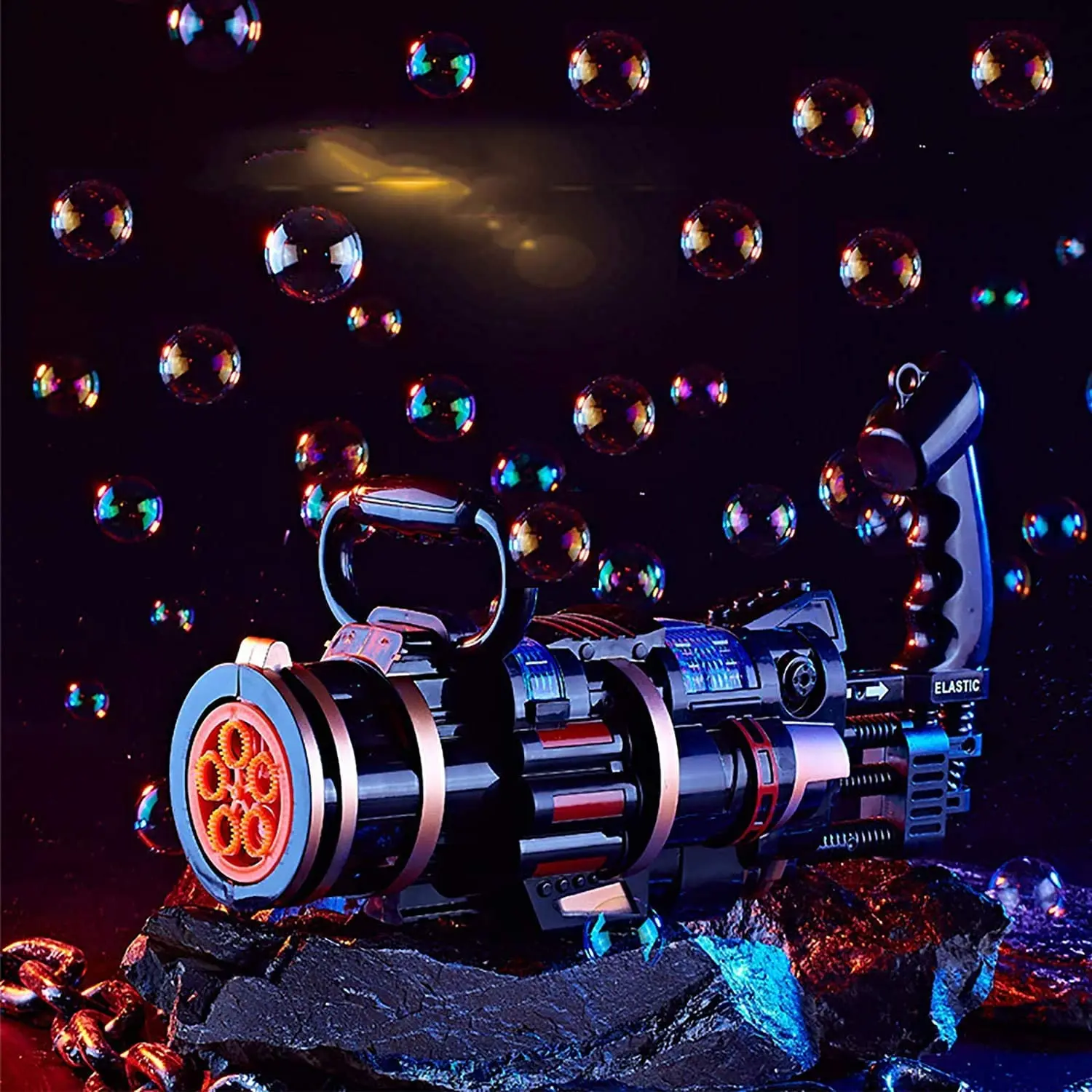 Детский автоматический пистолет для стрельбы на открытом воздухе, игрушечный бластер gatling, Электрический пузырьковый пистолет для малышей