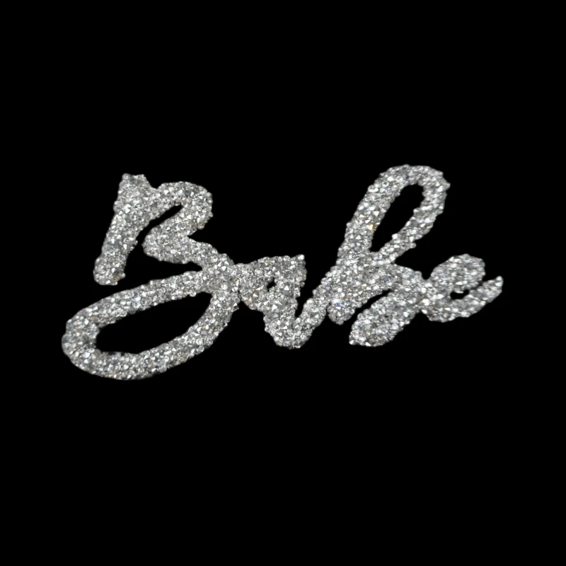 Designer ready design wholesale rhinestone t-shirt logo bowtie luxury heat press rhinestone patches