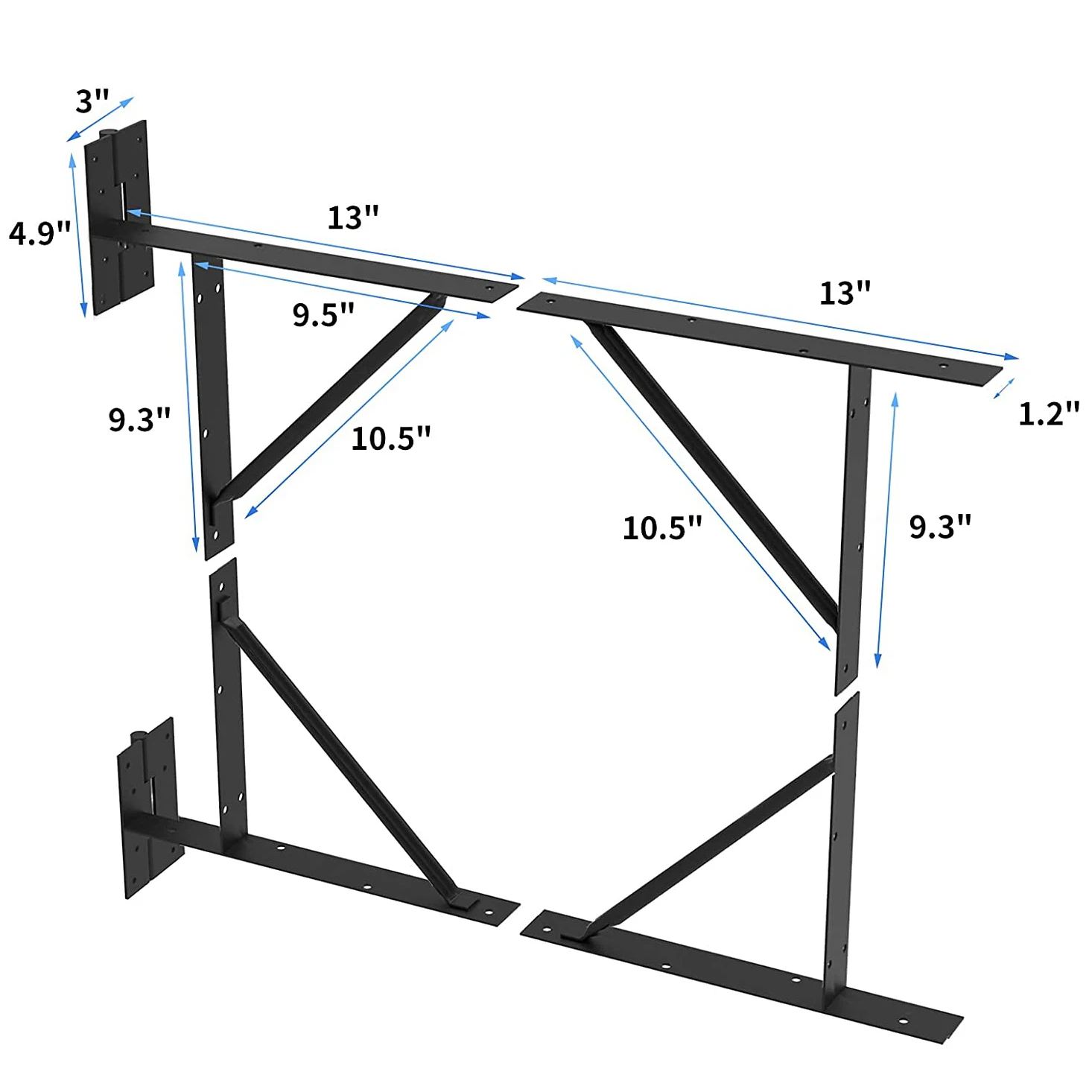 Jhmech Heavy Duty 4mm Thickness Steel Made Anti Sag 90 Degree Brace