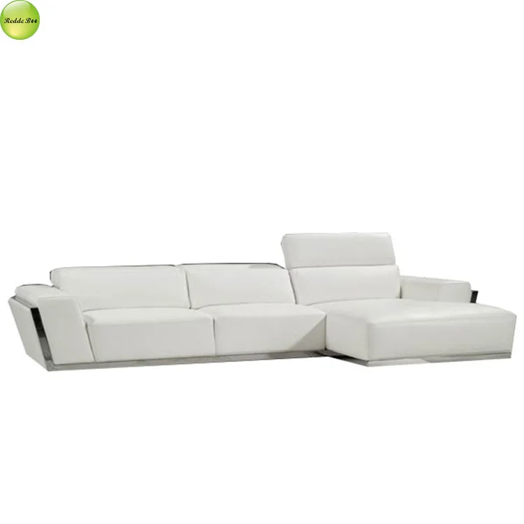 High Quality Luxury Office Visitor Design Small White L Shape Sofa With