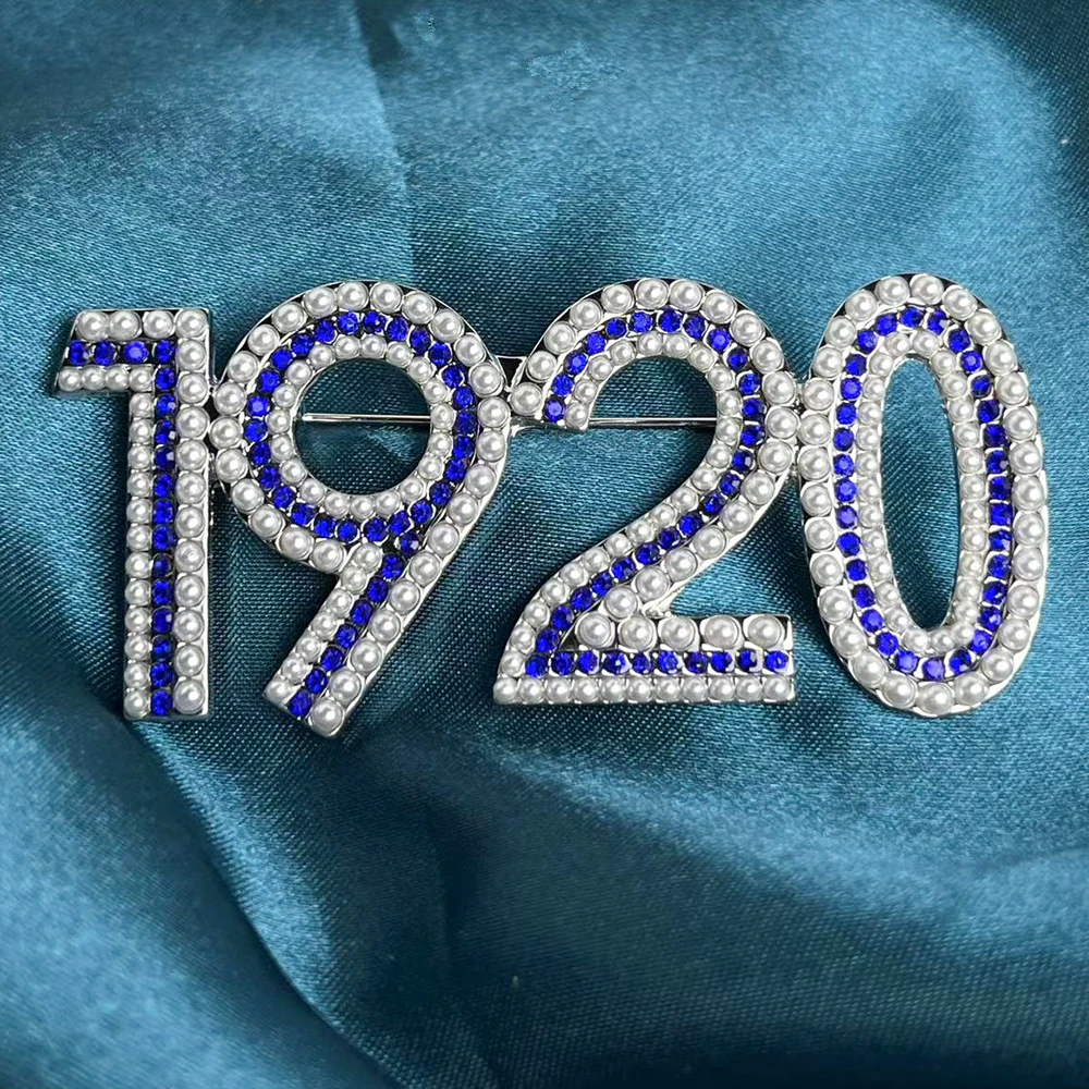 Sorority Jewelry Zeta Phi Beta Blue White Year Number Lapel Pin Pearl