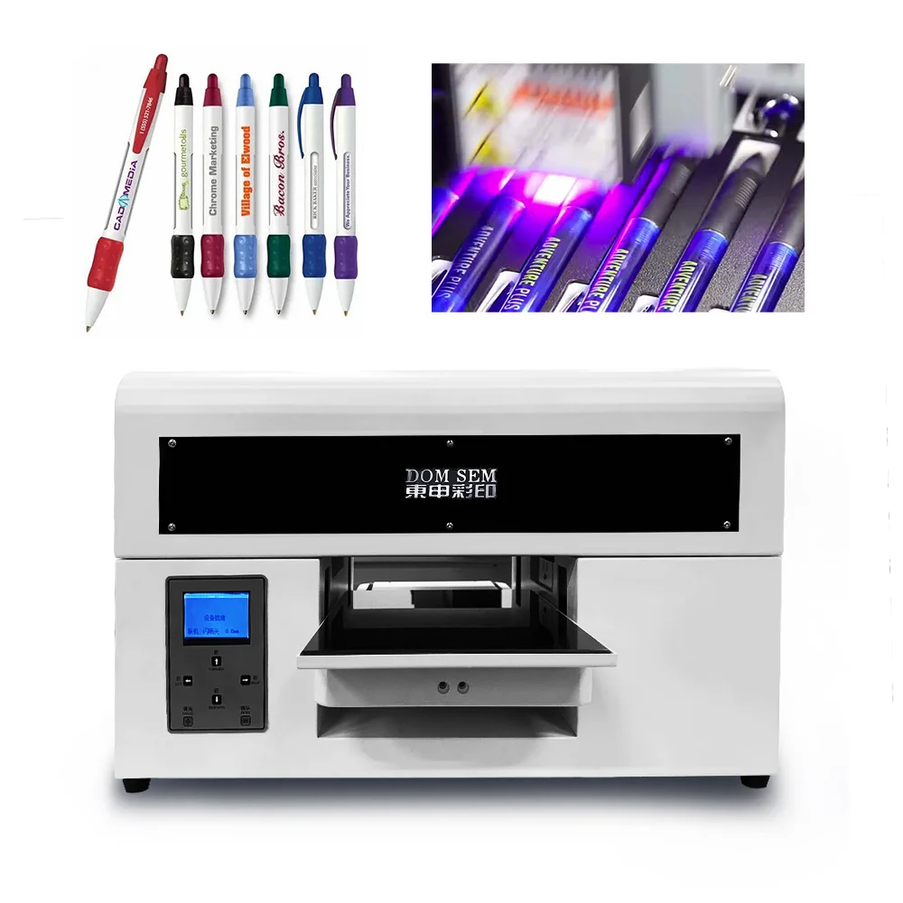DOMSEM New XP600 Small Desktop Digital A4 Uv Flatbed Mobile Cover Printer Phone Case Printing Machine UV PrinterS