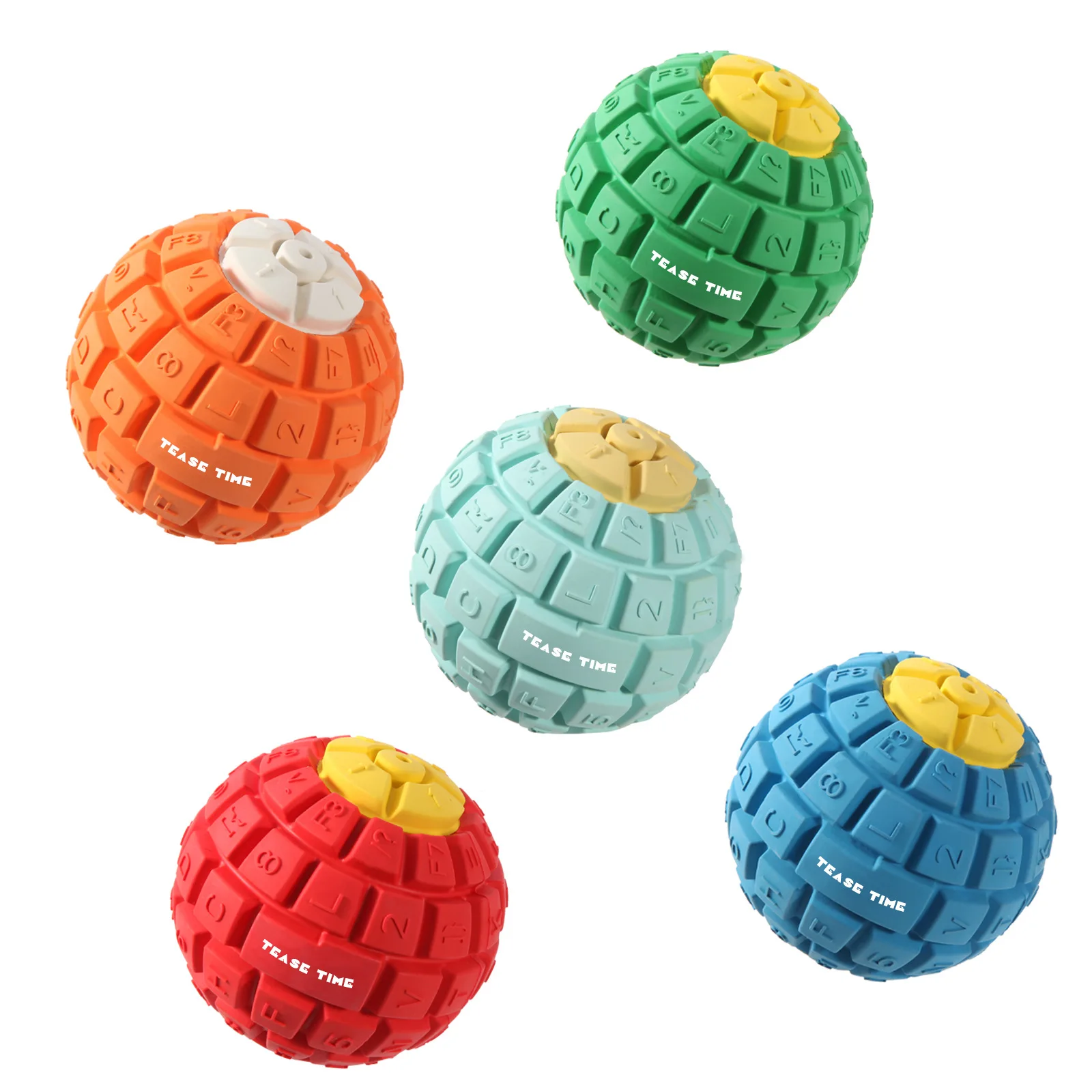 Indestructible Dog Toys Aggressive Chewers Squeaky Rubber Balls Durable