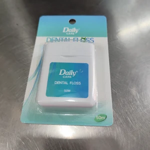Daily Care Custom Brand ISO FDA Approved Teeth Cleaning Dental Floss Nylon Material Mint Flavor Waxed Dental Floss 50M