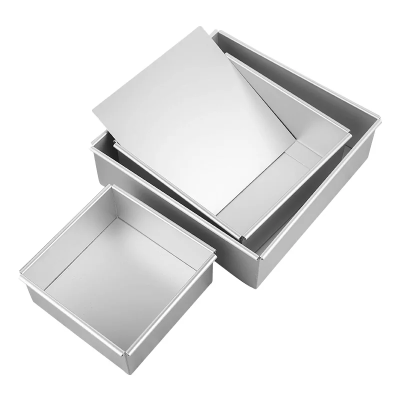 Cake Baking Tool Anode Aluminum square Removable Bottom Mold Birthday Cake Moulds