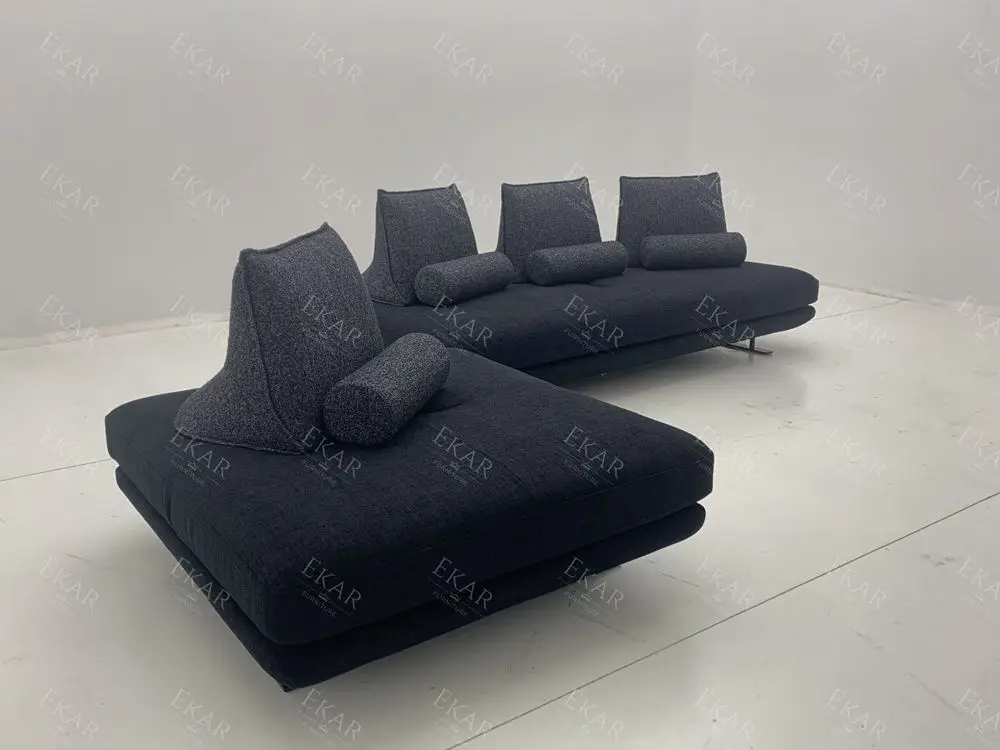 product solid high carbon steel sandblasted three seater sofa with easy assembly-68