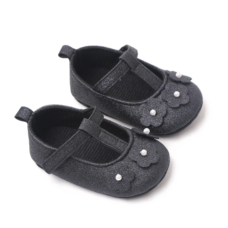 Beautiful Bling Glitter Material Fancy Baby Girl Shoes Newborn Infant Shoes for Girls factory