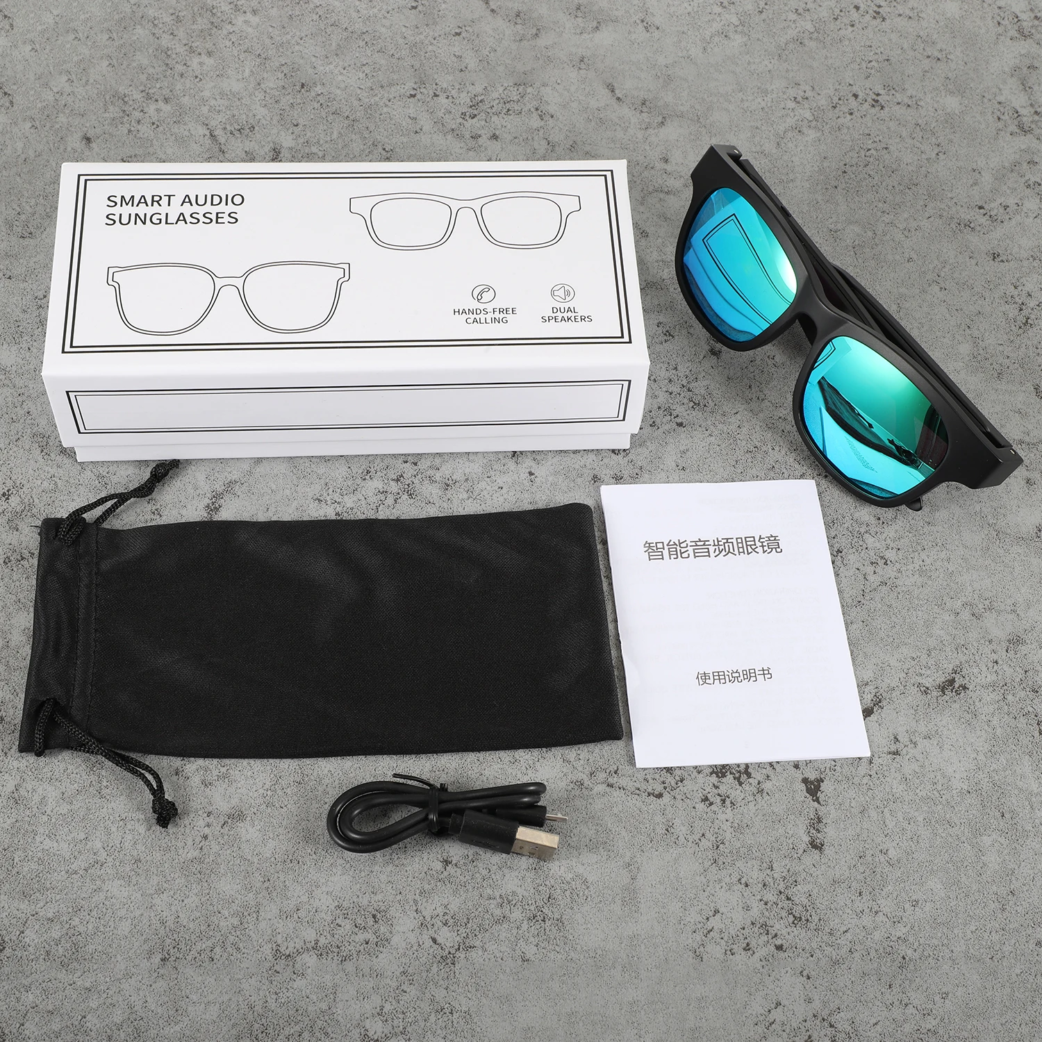 
Amazon Hot selling Sunglasses Bone Conduction Frame BT Wireless Sports Glasses Colors Sunglasses Audio Smart Glasses 