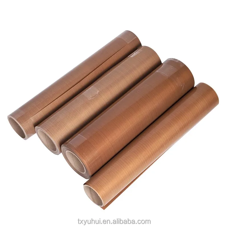 Low Friction Coefficient Custom Size Nonstick Brown Black Color PTFE Tefloning Coated Fiberglass Cloth