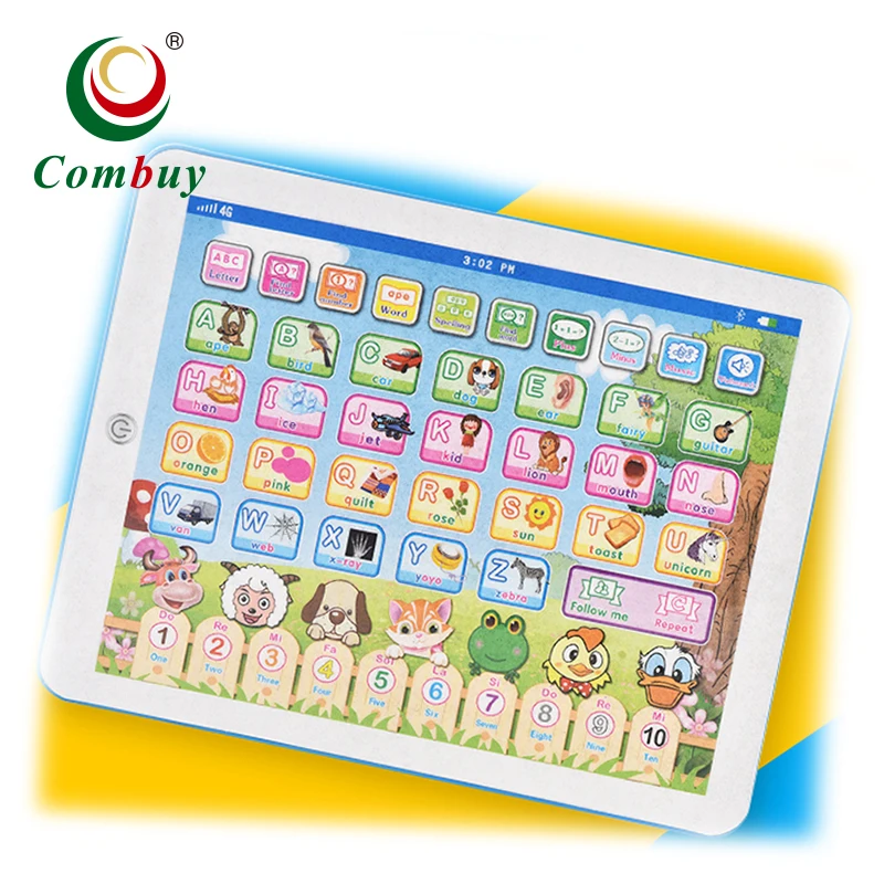 Muito Bom New English Cartoon Early Childhood Education Tablet LED Screen  Kid's Learning Machine Toy Ipaid Birthday Gift