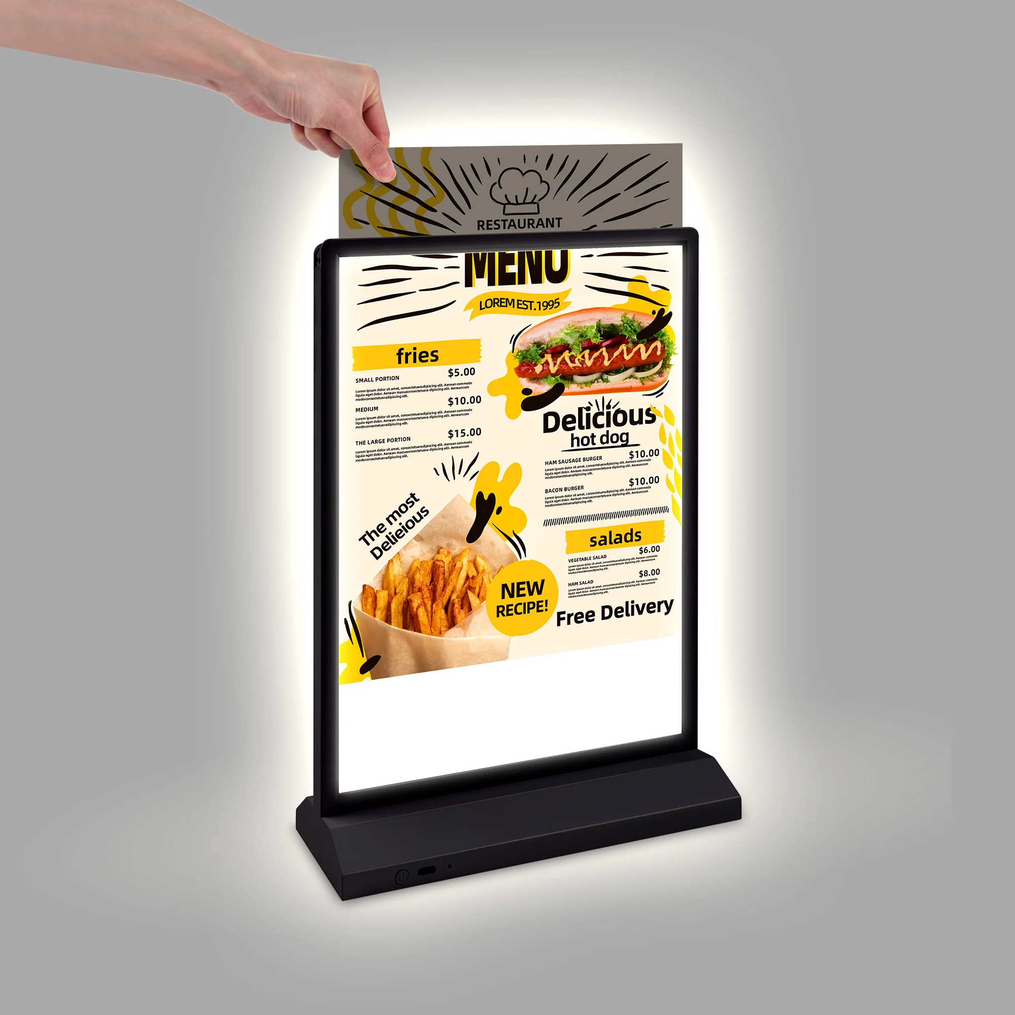 Rechargeable Desktop Advertising Drawing Light Box Luminous Board Bar Double-sided Lighting Billboard Light Box